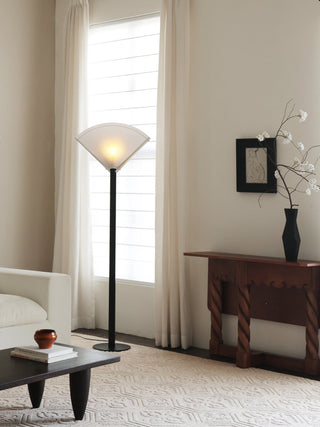 Pleated Fan Floor Lamp-Neutral Decor