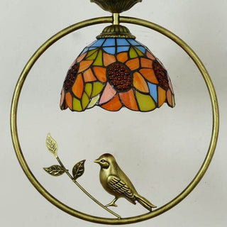 Tiffany Cottage Suspension Métal Verre Chambre À Coucher