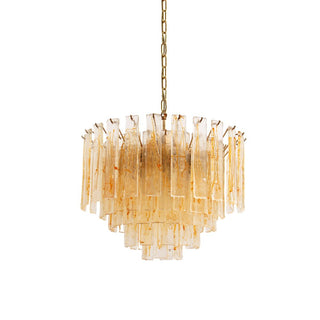 Aurora Lustre Doré Ambre Verre Superposé Géométrique Luxe