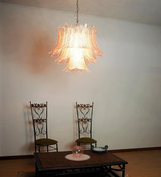 Aurora Lustre Rose Feuille Verre Superposé Gracieux Luxe