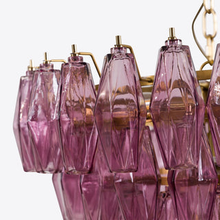 Aurora Lustre Rose Facetté Verre Superposé Vintage