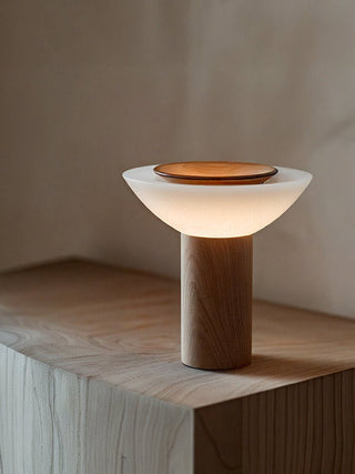 Solace Wood Table Lamp-Neutral Decor