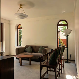 Pleated Fan Floor Lamp-Neutral Decor