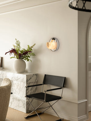 Orbit Pearl Alabaster Wall Light-Neutral Decor