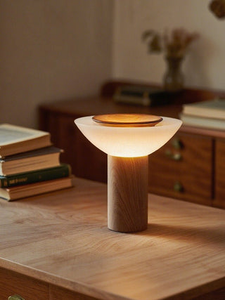 Solace Wood Table Lamp-Neutral Decor