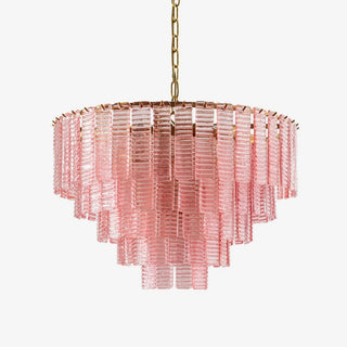 Aurora Lustre Rose Murano Verre Superposé Vintage Luxe