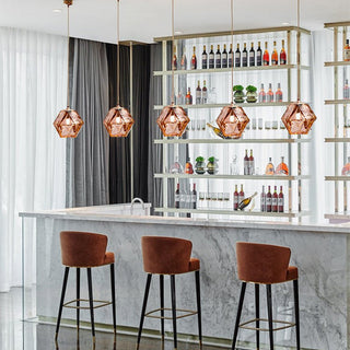 Valentina Polyèdre LED Suspension Métal Verre Cuisine Chambre à Coucher