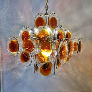 Aurora Lustre Verre Murano Disque Mi-Siècle