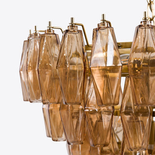 Aurora Lustre Rose Facetté Verre Superposé Vintage