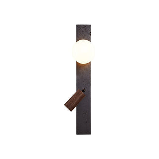 Nirv Beam Noir Travertin Applique Murale Moderne