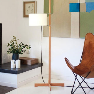 Jex Lampadaire en Bois Et Tissu