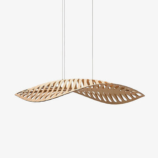 Veliren Lampe Suspendue Feuille Bois
