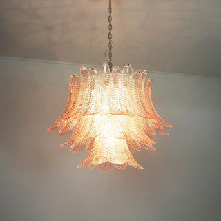 Aurora Lustre Rose Feuille Verre Superposé Gracieux Luxe