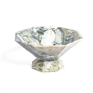 Facet Pedestal Bowl Storage Tray-Neutral Decor