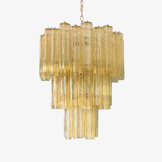 Aurora Lustre Jaune Verre Tube Étagé Chaud