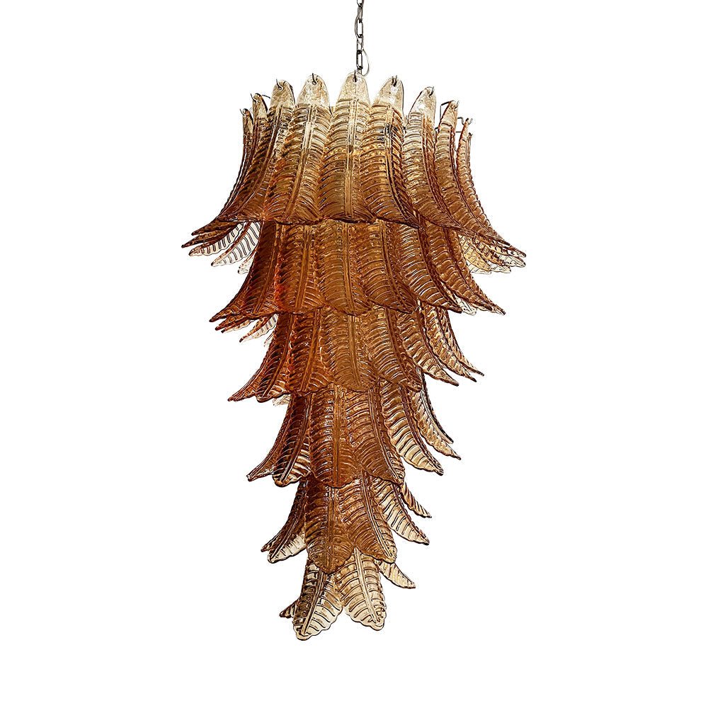 Vivara Lustre Ambre Verre Feuille Superposé Déclaration Artistique