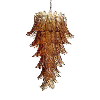Aurora Lustre Ambre Verre Feuille Superposé Déclaration Artistique