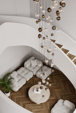 Cosmic Sphere Cascade Chandelier-Neutral Decor