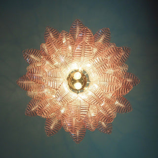 Aurora Lustre Rose Feuille Verre Superposé Gracieux Luxe