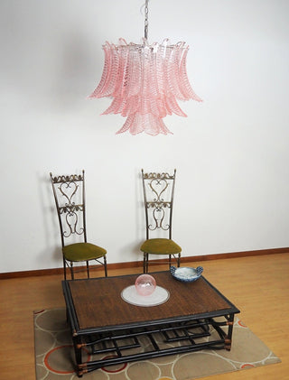 Aurora Lustre Rose Feuille Verre Superposé Gracieux Luxe