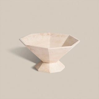 Facet Pedestal Bowl Storage Tray-Neutral Decor