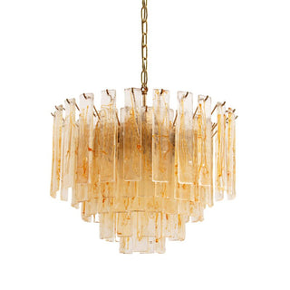 Aurora Lustre Doré Ambre Verre Superposé Géométrique Luxe