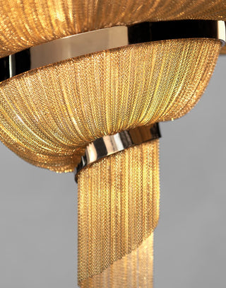 Spiral Elegance Chain Chandelier-Neutral Decor