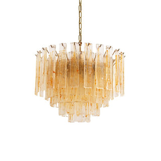 Aurora Lustre Doré Ambre Verre Superposé Géométrique Luxe