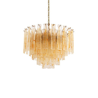 Aurora Lustre Doré Ambre Verre Superposé Géométrique Luxe