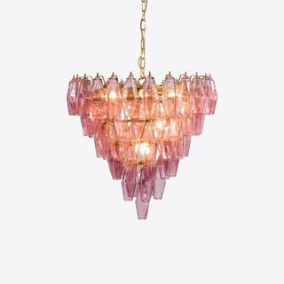 Aurora Lustre Rose Facetté Verre Superposé Vintage
