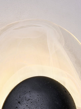 Orla Applique Murale en Coquille de Travertin Noir Cosmica Eclipse