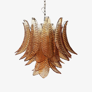 Aurora Lustre Ambre Feuille Verre Superposé Vénitien Élégance
