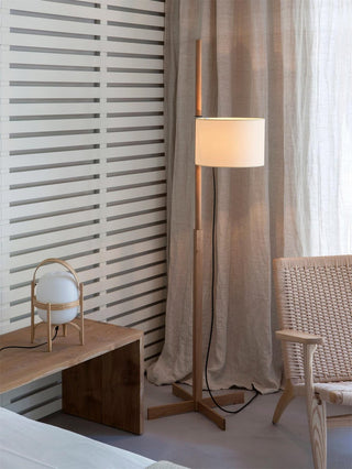 Jex Lampadaire en Bois Et Tissu