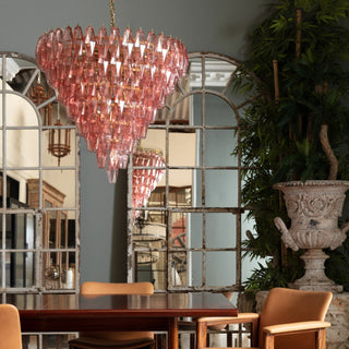 Aurora Lustre Rose Facetté Verre Superposé Vintage
