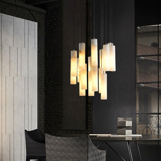 Elongated Alabaster Cluster Pendant Lamp-Neutral Decor