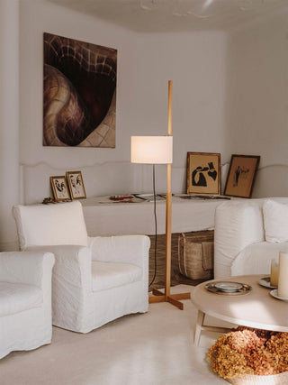 Jex Lampadaire en Bois Et Tissu