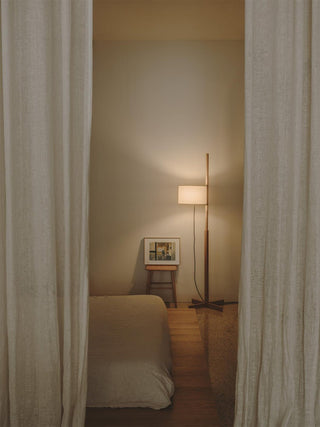 Jex Lampadaire en Bois Et Tissu