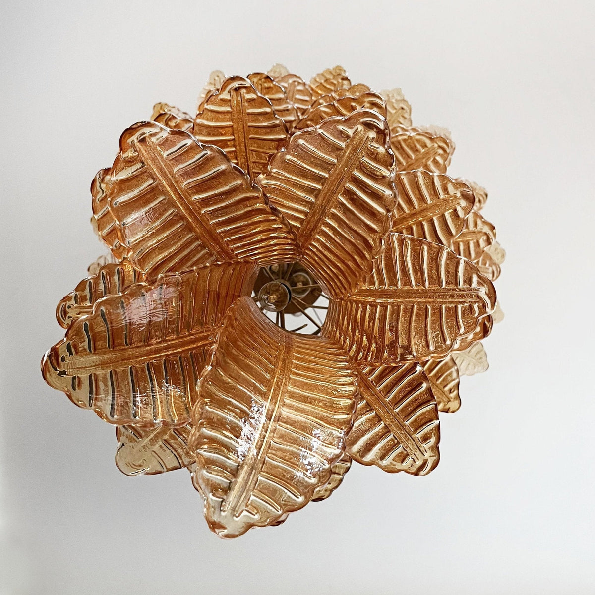 Vivara Lustre Ambre Verre Feuille Superposé Déclaration Artistique