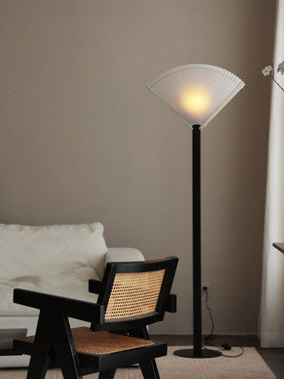 Pleated Fan Floor Lamp-Neutral Decor