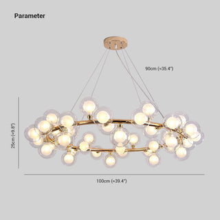 Valentina Luminaires Suspensions Design LED Art Deco Métal Verre Or Chambre à Coucher/Salon