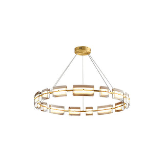 Arisha Suspension Anneau Simple, Cuivre/Verre, Noir/Or, Salon/Chambre