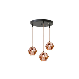 Valentina Polyèdre LED Suspension Métal Verre Cuisine Chambre à Coucher