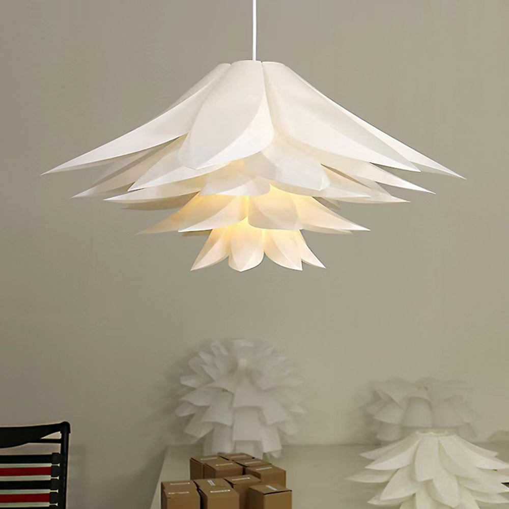 Arisha Suspension Fleur Moderne, Metal/PVC, Blanc, Chambre