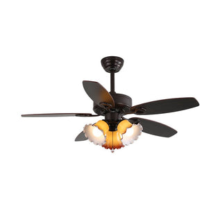 Solara Plafonnier Ventilateur Classique en Bois et Verre