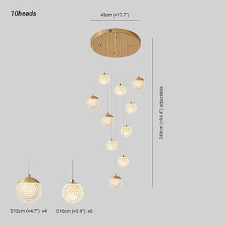 Arisha Luminaires Suspensions Multi/Bulle Moderne Métal/Acrylique Doré Chambre à Coucher