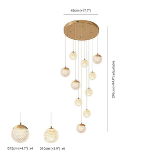 Arisha Luminaires Suspensions Multi/Bulle Moderne Métal/Acrylique Doré Chambre à Coucher