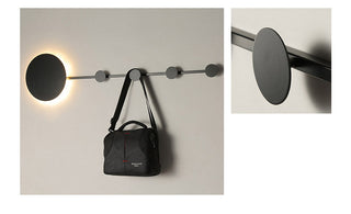 Arisha Porte-manteau Applique Murale Linéaire Moderne, Métal, Noir/Blanc, Chambre