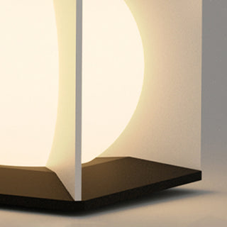 Aria Lampe de Poteau Lune Moderne, Métal/Acrylique, Noir, Cour