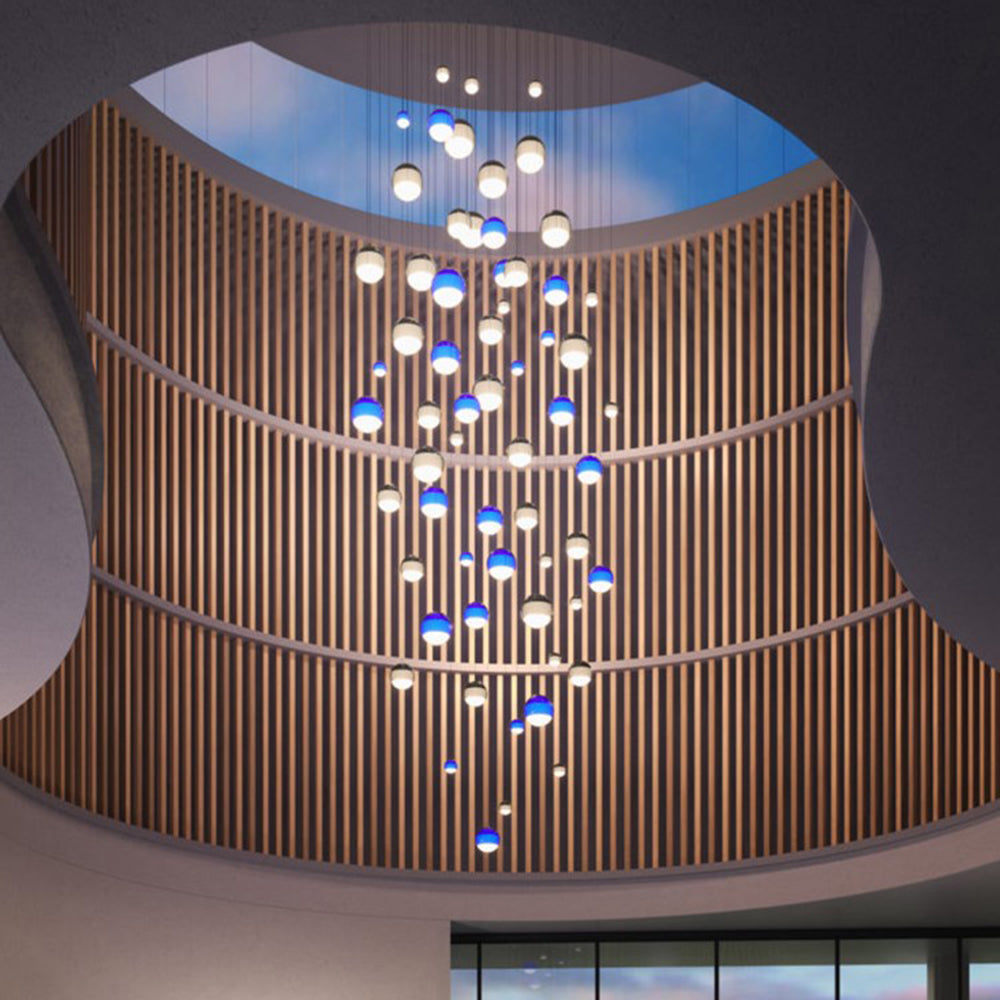 Vioxa Suspension Bulle Moderne Verre. Noir/Gris/Bleu/Rose. Salon-Cielum