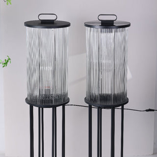 Ray Lampadaire Cylindre Simple, Métal/Verre, Gris, Jardin